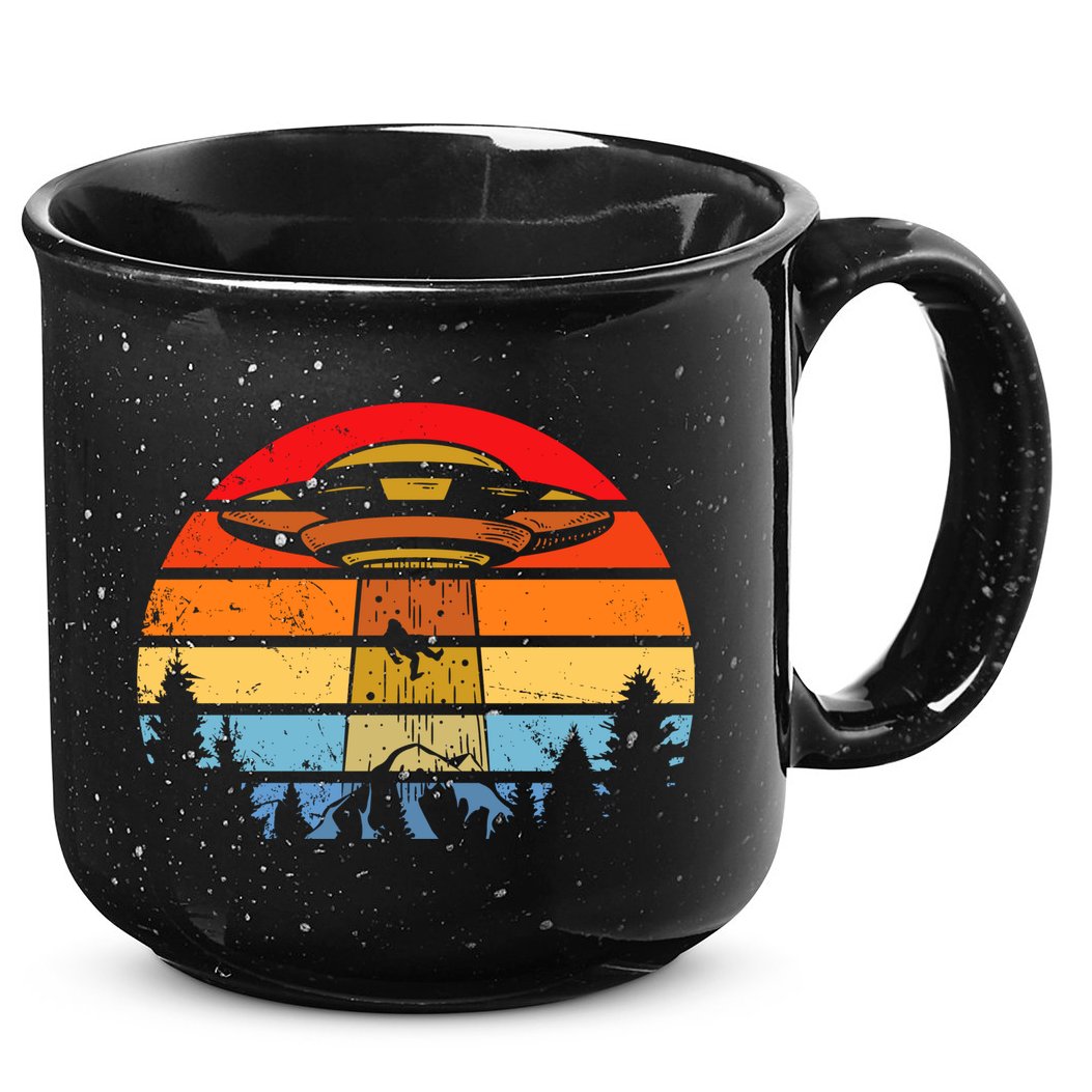 Funny Alien Yeti Bigfoot UFO Plus Size 15oz Campfire Ceramic Mug