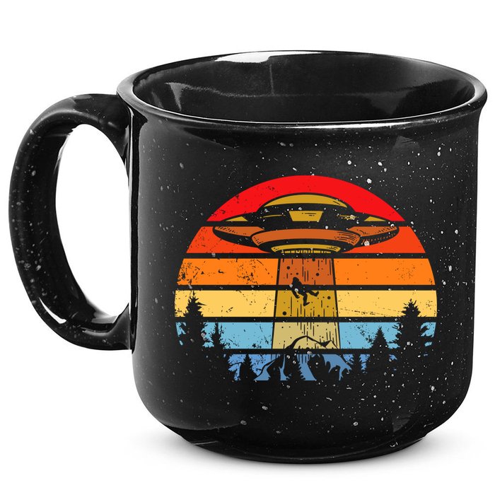 Funny Alien Yeti Bigfoot UFO Plus Size 15oz Campfire Ceramic Mug