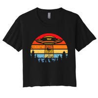 Funny Alien Yeti Bigfoot UFO Plus Size Women's Crop Top Tee