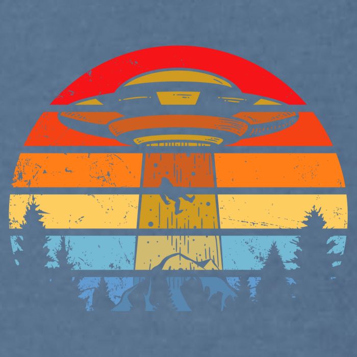 Funny Alien Yeti Bigfoot UFO Plus Size Garment-Dyed Sweatshirt