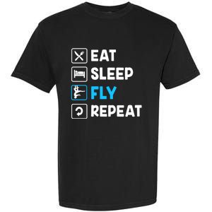 Funny Aerial Yoga Eat Sleep Fly Repeat Gift Garment-Dyed Heavyweight T-Shirt