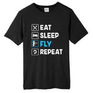 Funny Aerial Yoga Eat Sleep Fly Repeat Gift Tall Fusion ChromaSoft Performance T-Shirt