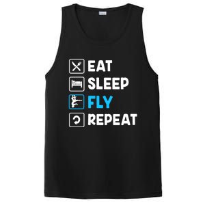 Funny Aerial Yoga Eat Sleep Fly Repeat Gift PosiCharge Competitor Tank