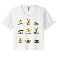 Funny Avocado Yoga Fitness Funny Exercising Gym Avocado Women's Crop Top Tee