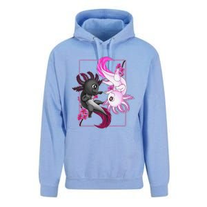 Funny Axolotl Yin Yang Plush Pets Cherry Blossom Girls Boys  Unisex Surf Hoodie