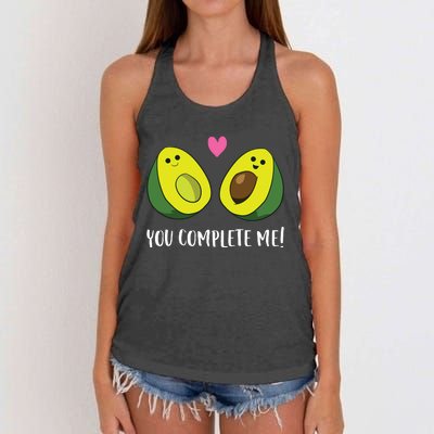 Funny Avocado You Complete Me Cute Avocado Women's Knotted Racerback Tank