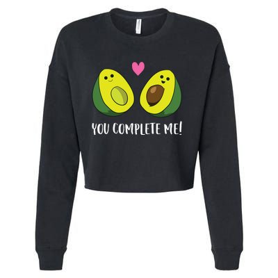 Funny Avocado You Complete Me Cute Avocado Cropped Pullover Crew