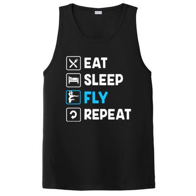 Funny Aerial Yoga Eat Sleep Fly Repeat Gift PosiCharge Competitor Tank