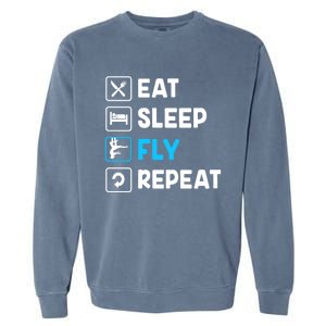 Funny Aerial Yoga Eat Sleep Fly Repeat Gift Garment-Dyed Sweatshirt