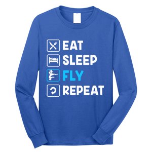 Funny Aerial Yoga Eat Sleep Fly Repeat Gift Long Sleeve Shirt