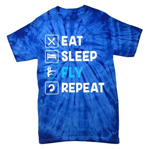 Funny Aerial Yoga Eat Sleep Fly Repeat Gift Tie-Dye T-Shirt