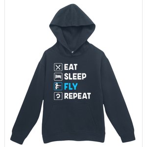 Funny Aerial Yoga Eat Sleep Fly Repeat Gift Urban Pullover Hoodie