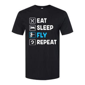 Funny Aerial Yoga Eat Sleep Fly Repeat Gift Softstyle CVC T-Shirt