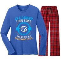 Funny Astrology Zodiac Sign Cancer Gift Women's Long Sleeve Flannel Pajama Set 