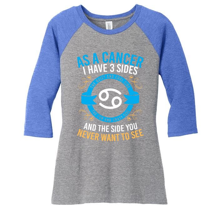 Funny Astrology Zodiac Sign Cancer Gift Women's Tri-Blend 3/4-Sleeve Raglan Shirt