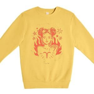 Female Aries Zodiac Premium Crewneck Sweatshirt