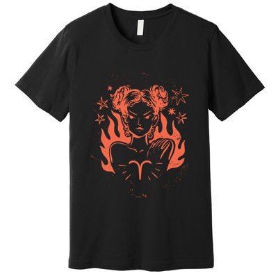Female Aries Zodiac Premium T-Shirt