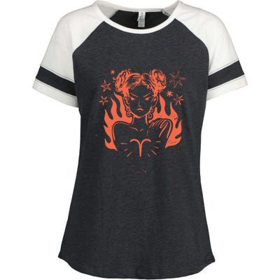 Female Aries Zodiac Enza Ladies Jersey Colorblock Tee