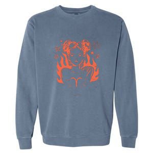 Female Aries Zodiac Garment-Dyed Sweatshirt