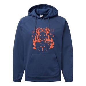 Female Aries Zodiac Performance Fleece Hoodie