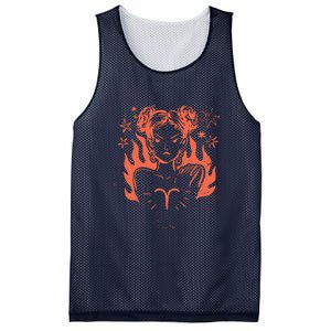 Female Aries Zodiac Mesh Reversible Basketball Jersey Tank