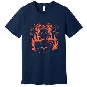 Female Aries Zodiac Premium T-Shirt