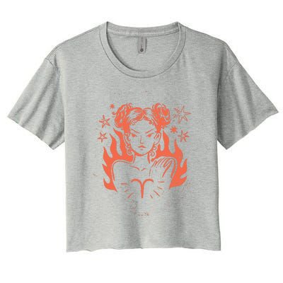 Female Aries Zodiac Women's Crop Top Tee