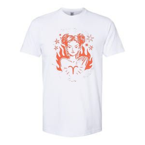 Female Aries Zodiac Softstyle CVC T-Shirt