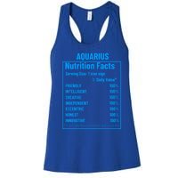 Funny Aquarius Zodiac Sign Nutrition Facts Quariuses Gift Women's Racerback Tank