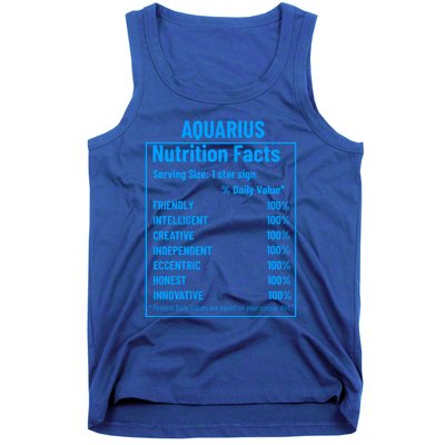 Funny Aquarius Zodiac Sign Nutrition Facts Quariuses Gift Tank Top