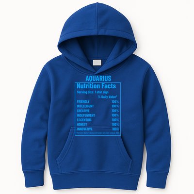 Funny Aquarius Zodiac Sign Nutrition Facts Quariuses Gift Kids Hoodie