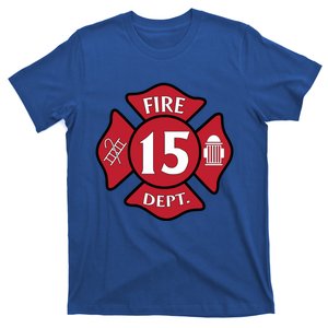 Fire Birthday 15 Dept Firefighter 15th Gift Funny Gift T-Shirt