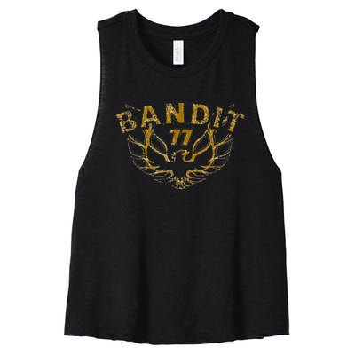 Funny Bandit 1977 Family Distressed Women's Racerback Cropped Tank