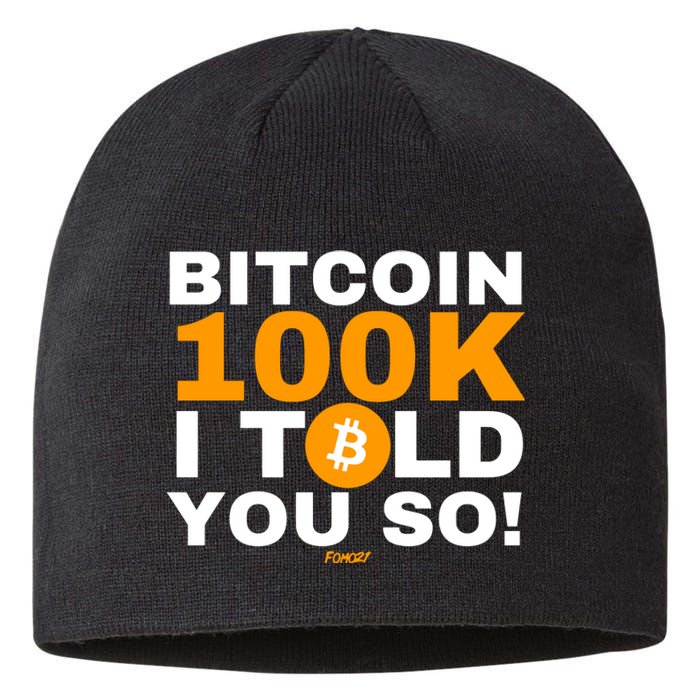 Fomo21 Bitcoin 100k I Told You So Sustainable Beanie