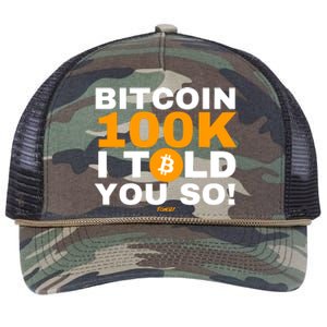 Fomo21 Bitcoin 100k I Told You So Retro Rope Trucker Hat Cap