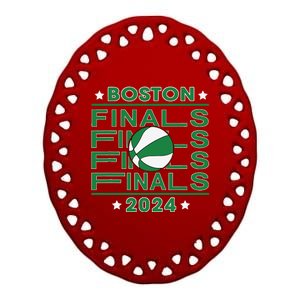 Finals Boston 2024 Designs Ceramic Oval Ornament