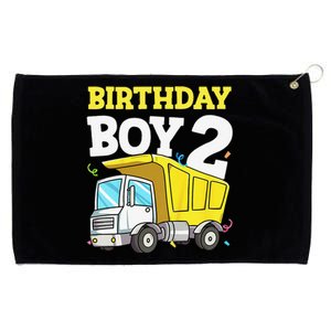 Funny Birthday 2 Two Construction Truck 2nd Birthday Gift Grommeted Golf Towel