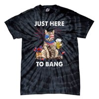 Funny Beer 4th Of July Cat Lover Just Here To Bang Usa Flag Gift Tie-Dye T-Shirt