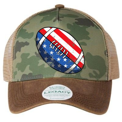 Football Ball 4th Of July Boy American Flag Legacy Tie Dye Trucker Hat