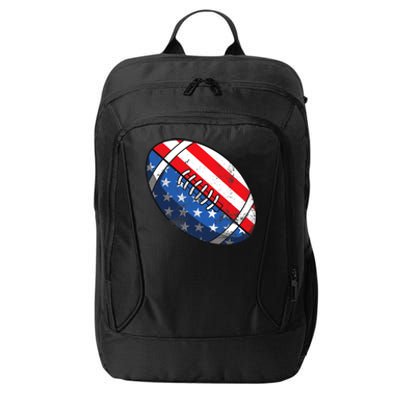 Football Ball 4th Of July Boy American Flag City Backpack