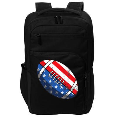 Football Ball 4th Of July Boy American Flag Impact Tech Backpack