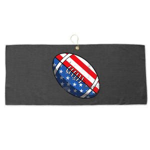 Football Ball 4th Of July Boy American Flag Large Microfiber Waffle Golf Towel