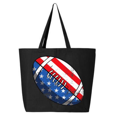 Football Ball 4th Of July Boy American Flag 25L Jumbo Tote