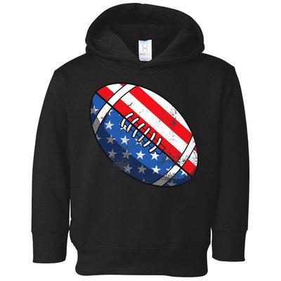 Football Ball 4th Of July Boy American Flag Toddler Hoodie