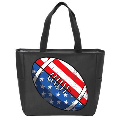 Football Ball 4th Of July Boy American Flag Zip Tote Bag