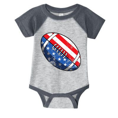 Football Ball 4th Of July Boy American Flag Infant Baby Jersey Bodysuit