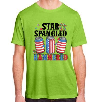 Funny Beer 4th Of July Tee Getting Star Spangled Hammered Adult ChromaSoft Performance T-Shirt