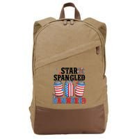 Funny Beer 4th Of July Tee Getting Star Spangled Hammered Cotton Canvas Backpack