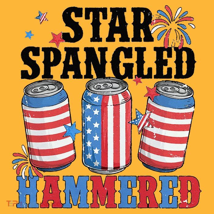 Funny Beer 4th Of July Tee Getting Star Spangled Hammered Pom Pom 12in Knit Beanie
