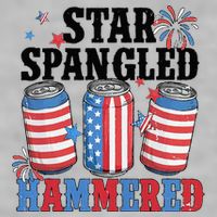 Funny Beer 4th Of July Tee Getting Star Spangled Hammered Ladies PosiCharge Tri-Blend Wicking Tank